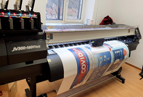 Запустили принтер Mimaki JV300 Plus на Новолипецком металлургическом комбинате