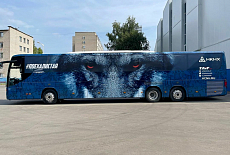 UJV100 и брендирование клубного автобуса хоккейного клуба НЕФТЕХИМИК